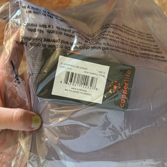 Copper Life Dusty Lilac Lower Back Support Leggings XL - Picture 2 of 3